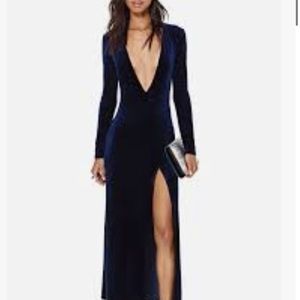 Nasty Gal Deep Midnight Velvet Dress